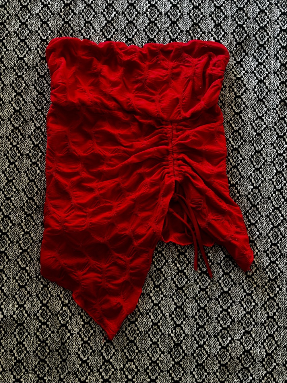 silence + noise Red Ruched Tie-Front Skort